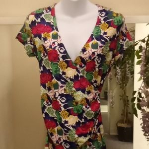 Boden  Floral Printed Surplice Knit Top